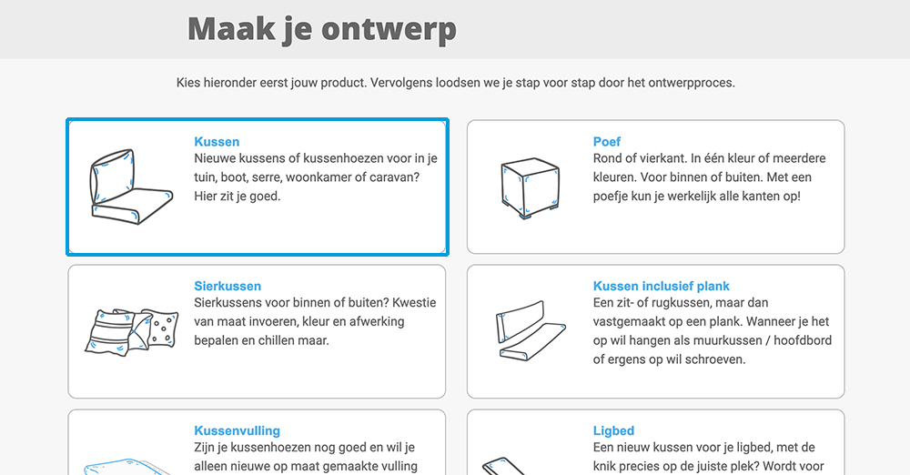 Hoe bestel ik een rolkussen? - rol stap 1