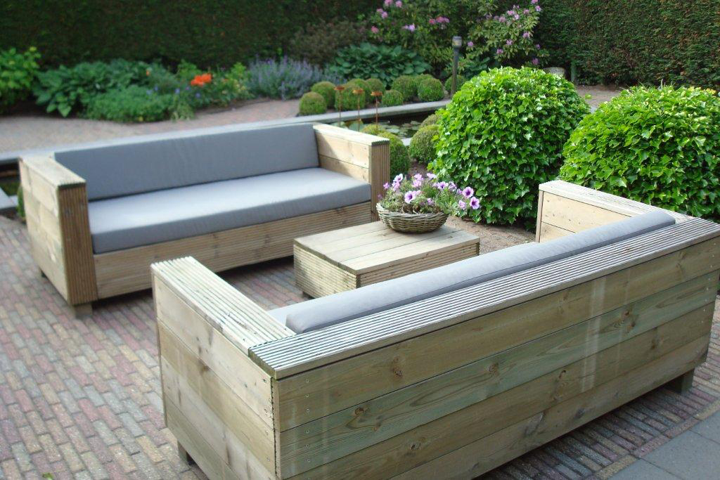 B2B - steigerhout bank lounge kussens op maat