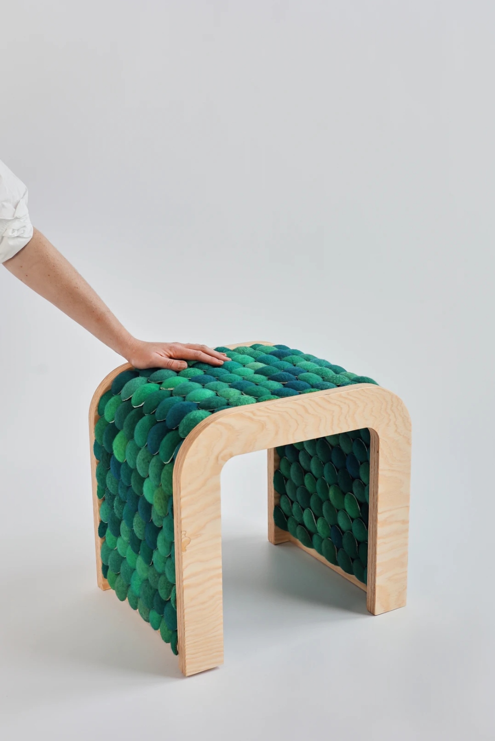 Bounce Footstool Green Hand